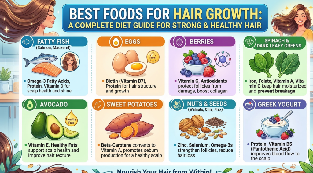 Best Foods for Hair Growth A Complete Diet Guide for Strong and Healthy Hair